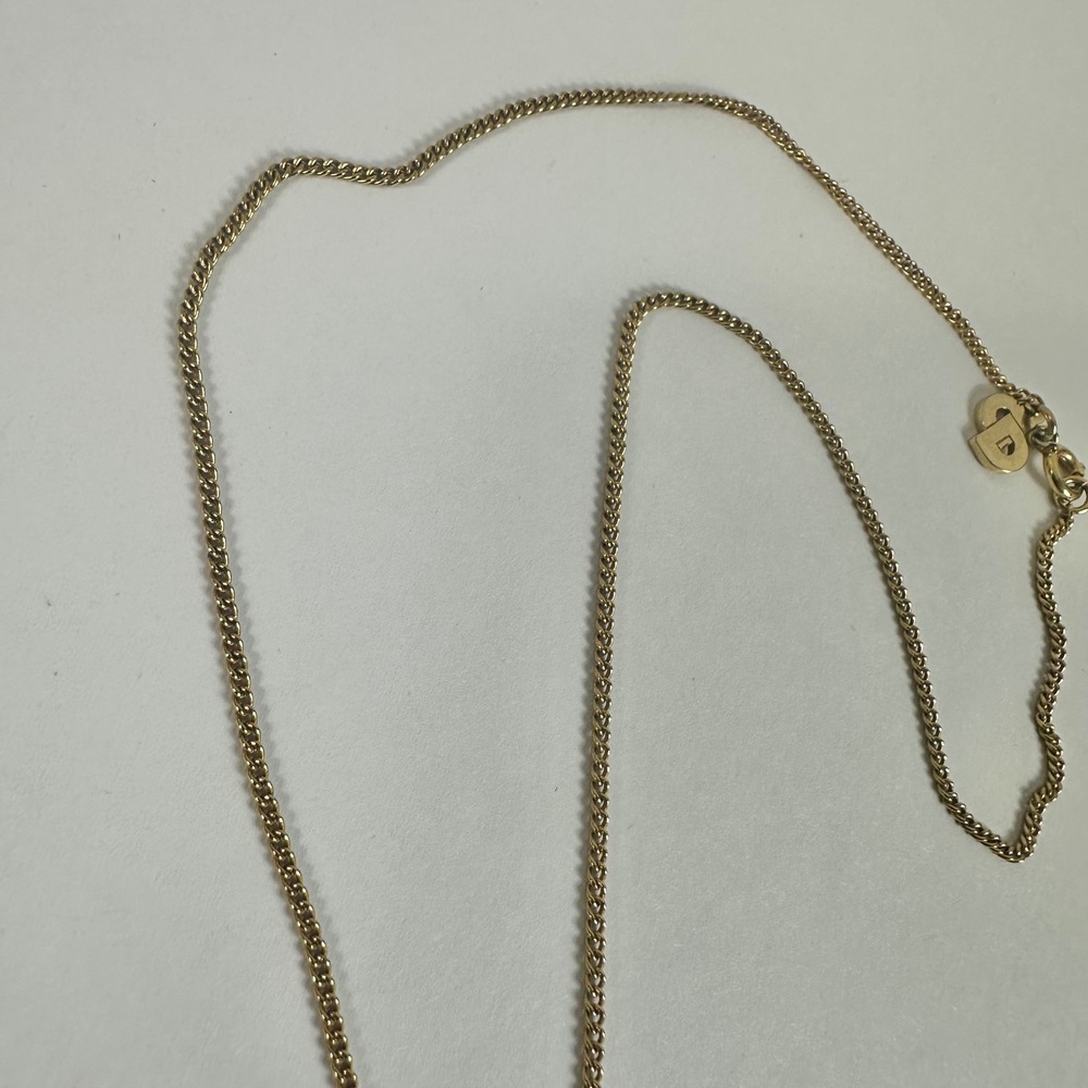 Vintage Christian Dior CD Logo Gold Chain Necklace Designer Jewelry - Picture 4 of 9